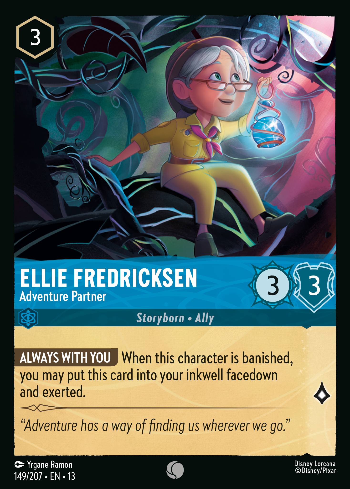 Ellie Fredricksen — Adventure Partner Disney Lorcana card
