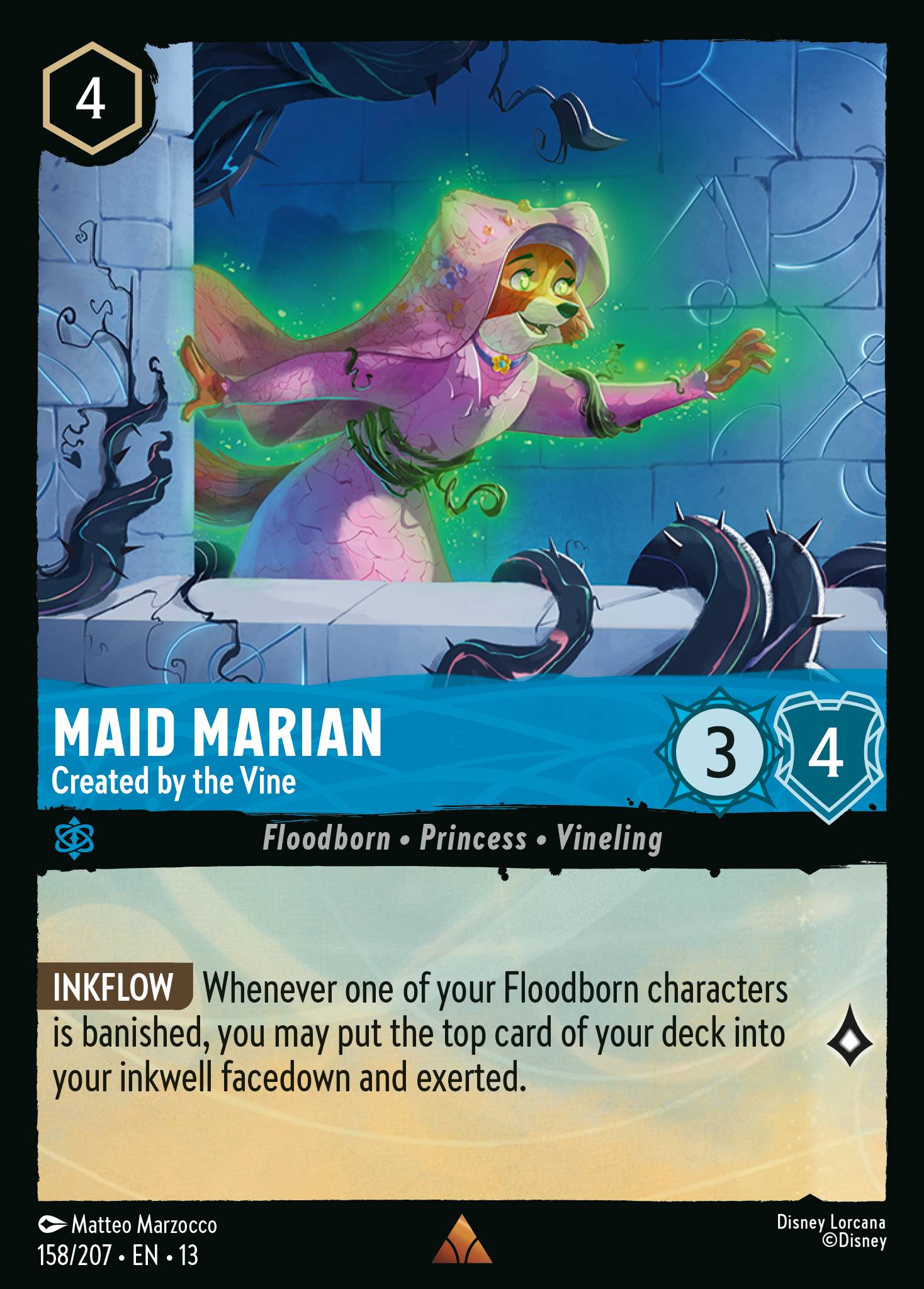 Maid Marian — Created by the Vine Disney Lorcana card