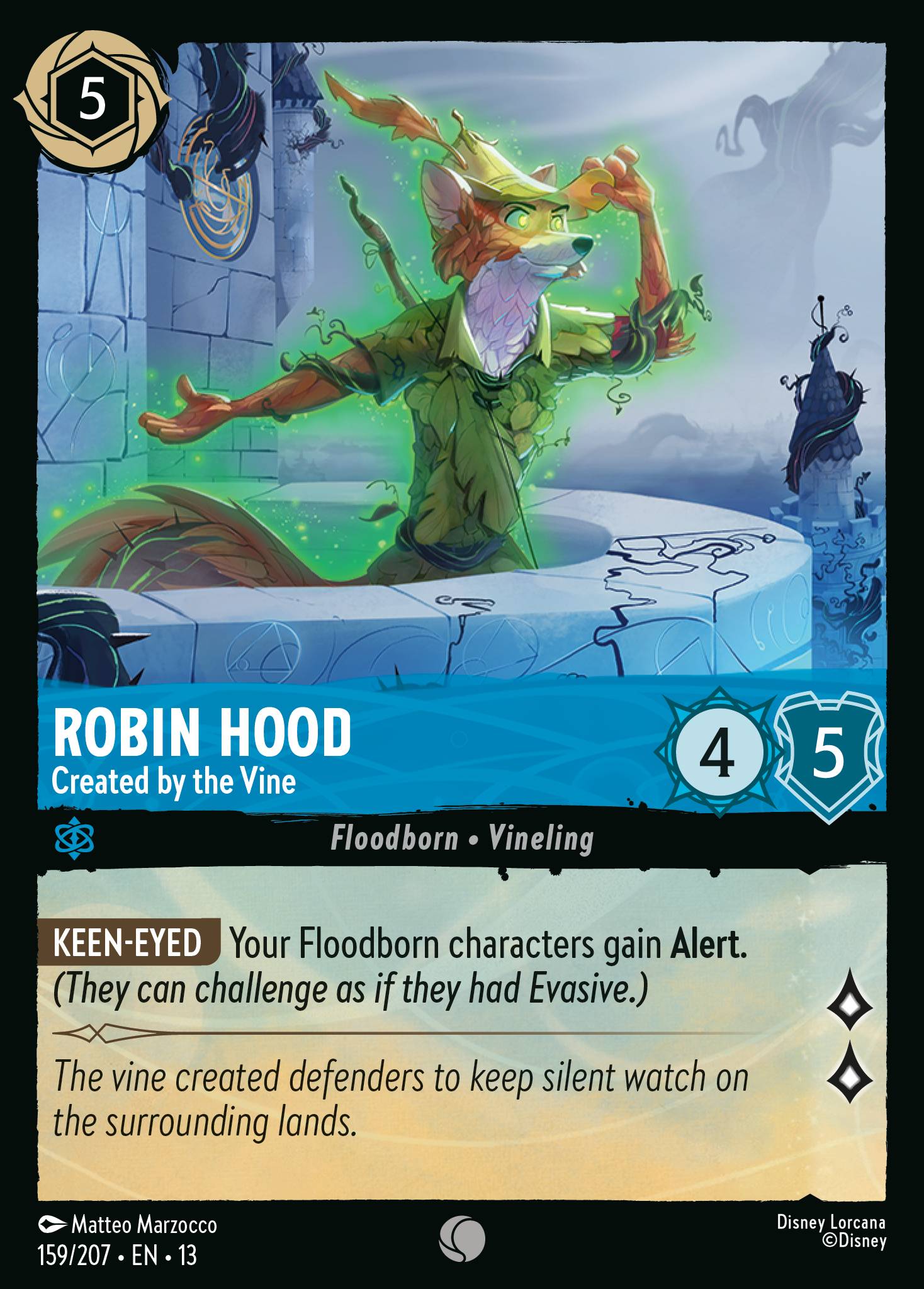 Robin Hood — Created by the Vine Disney Lorcana card