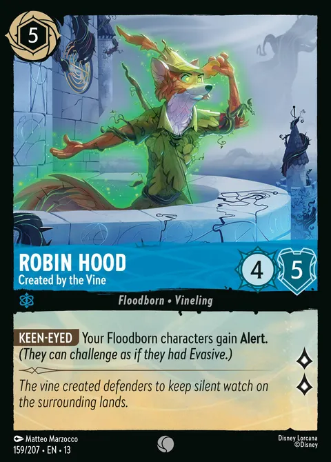 Robin Hood — Created by the Vine Disney Lorcana card