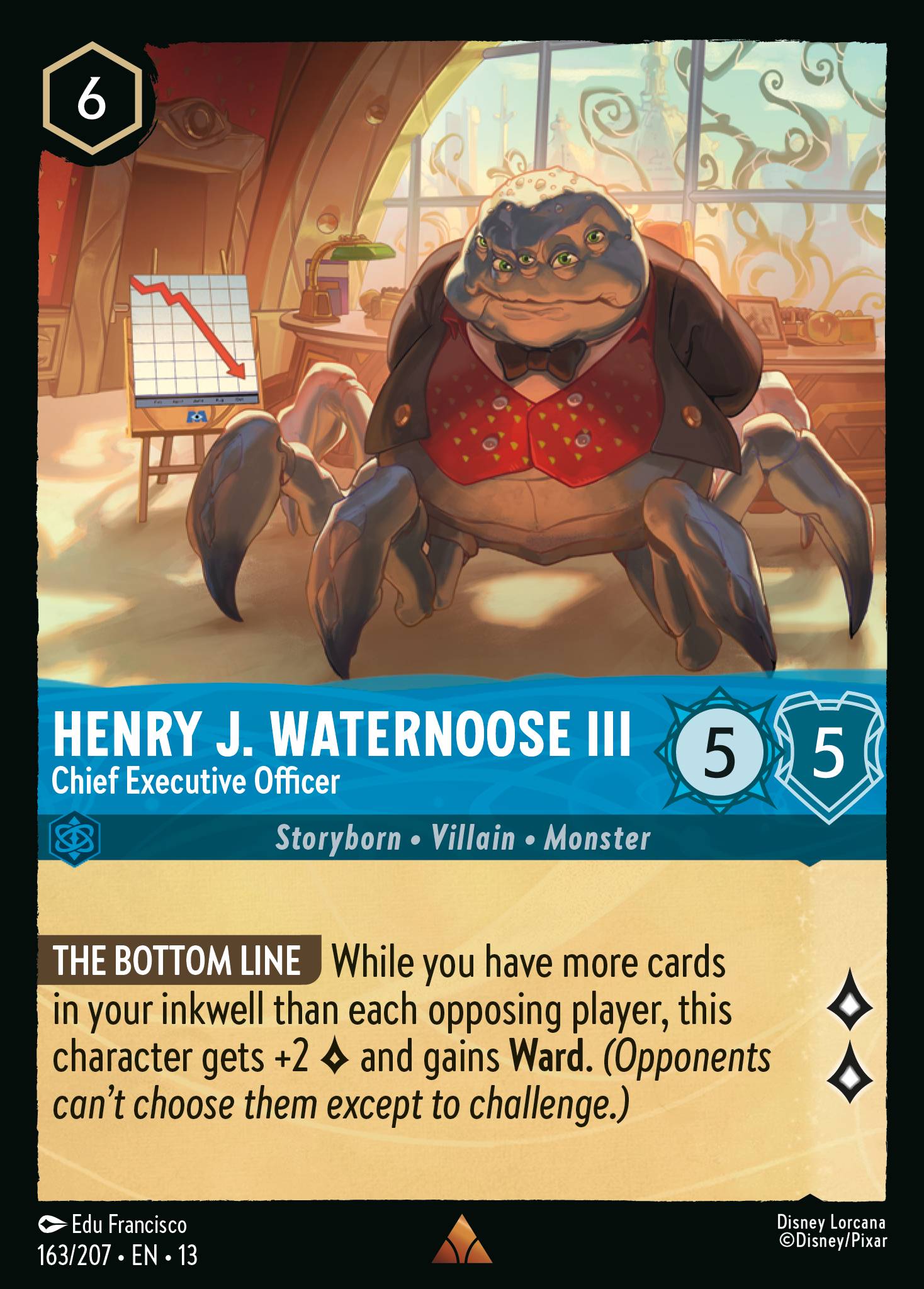 Henry J. Waternoose III — Chief Executive Officer Disney Lorcana card