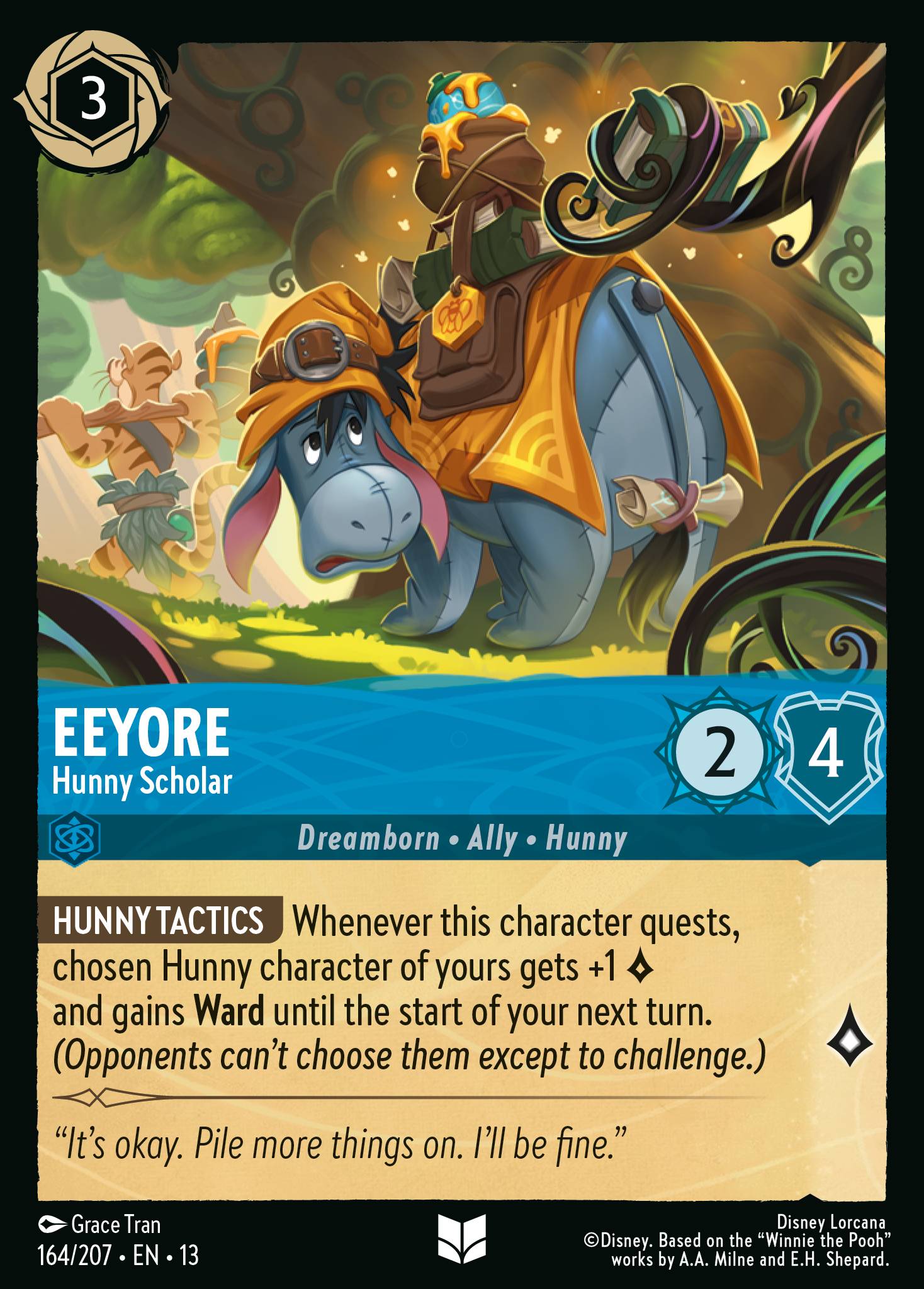 Eeyore — Hunny Scholar Disney Lorcana card