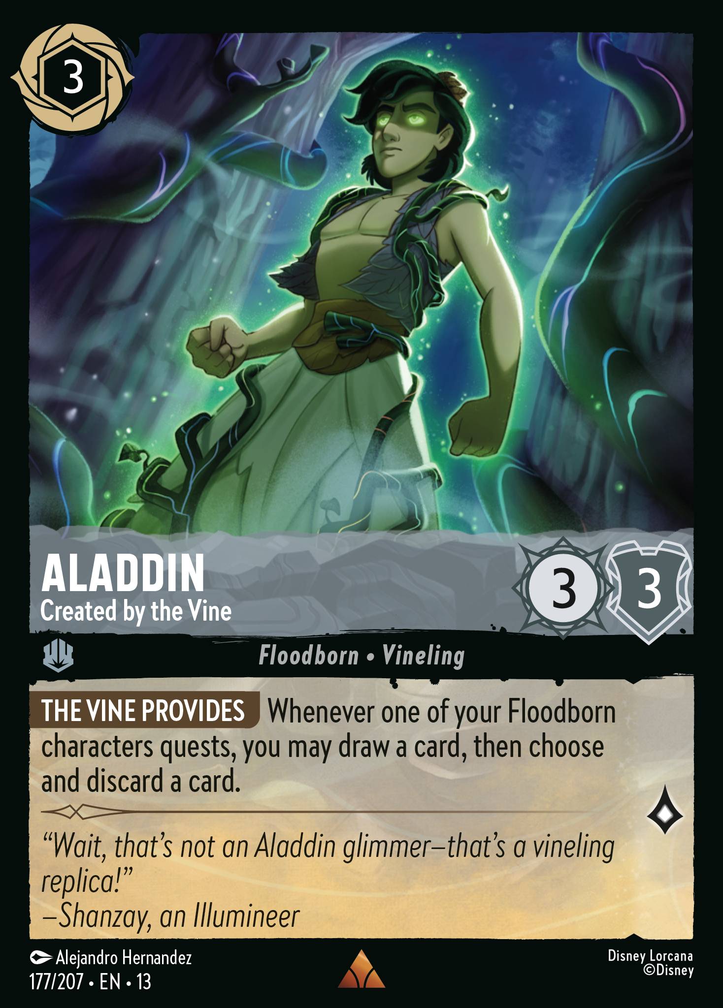 Aladdin — Created by the Vine Disney Lorcana card