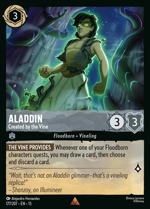 Aladdin — Created by the Vine Disney Lorcana card