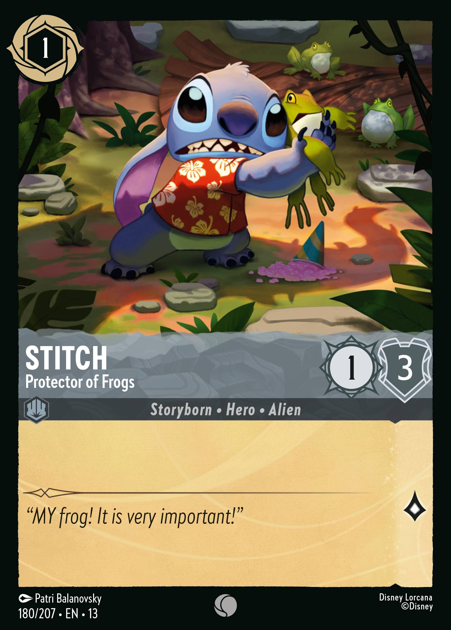 Stitch — Protector of Frogs Disney Lorcana card