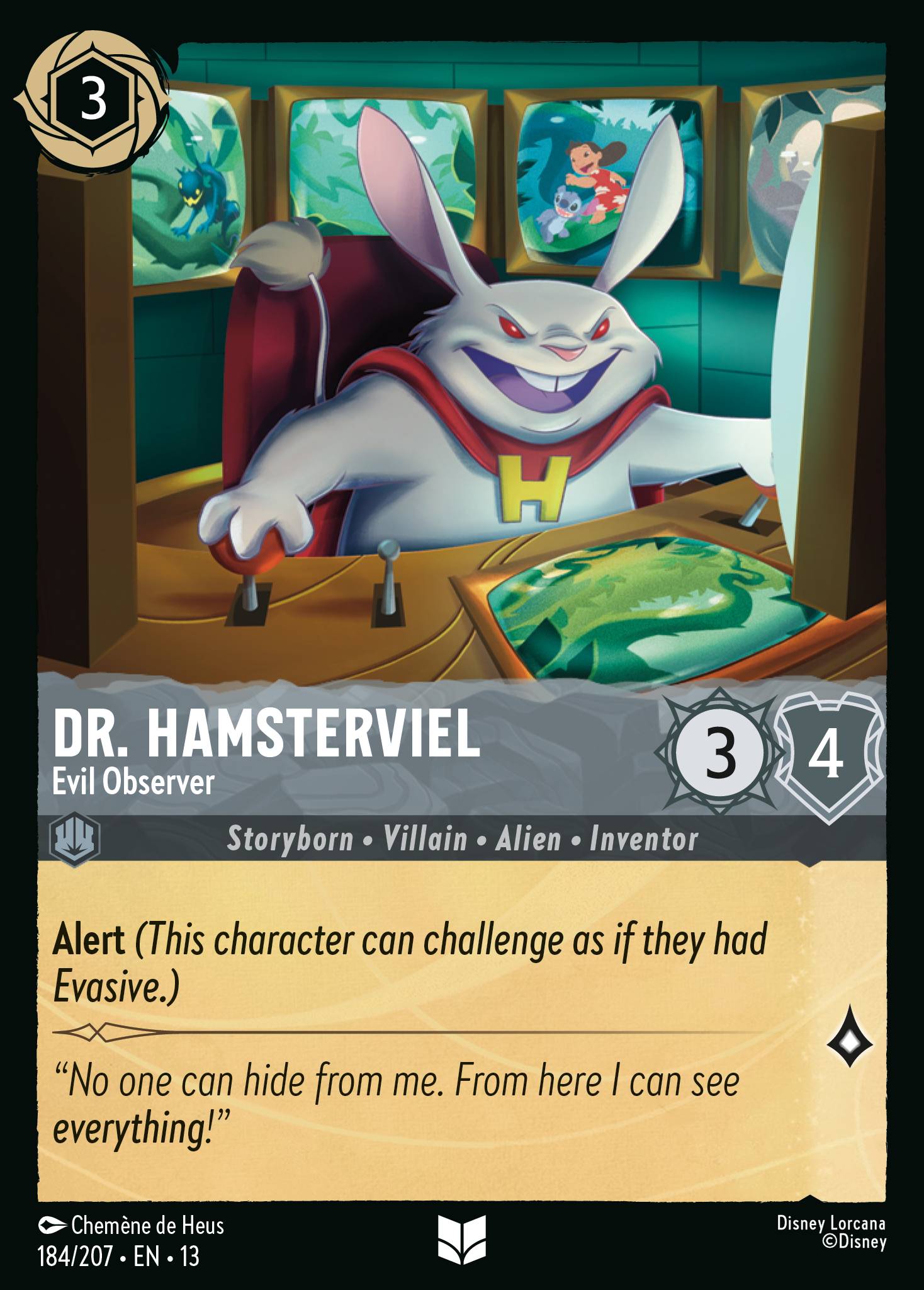 Dr. Hamsterviel — Evil Observer Disney Lorcana card