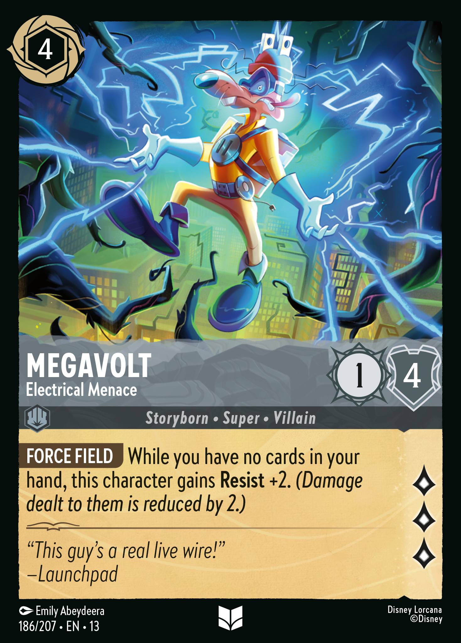Megavolt — Electrical Menace Disney Lorcana card