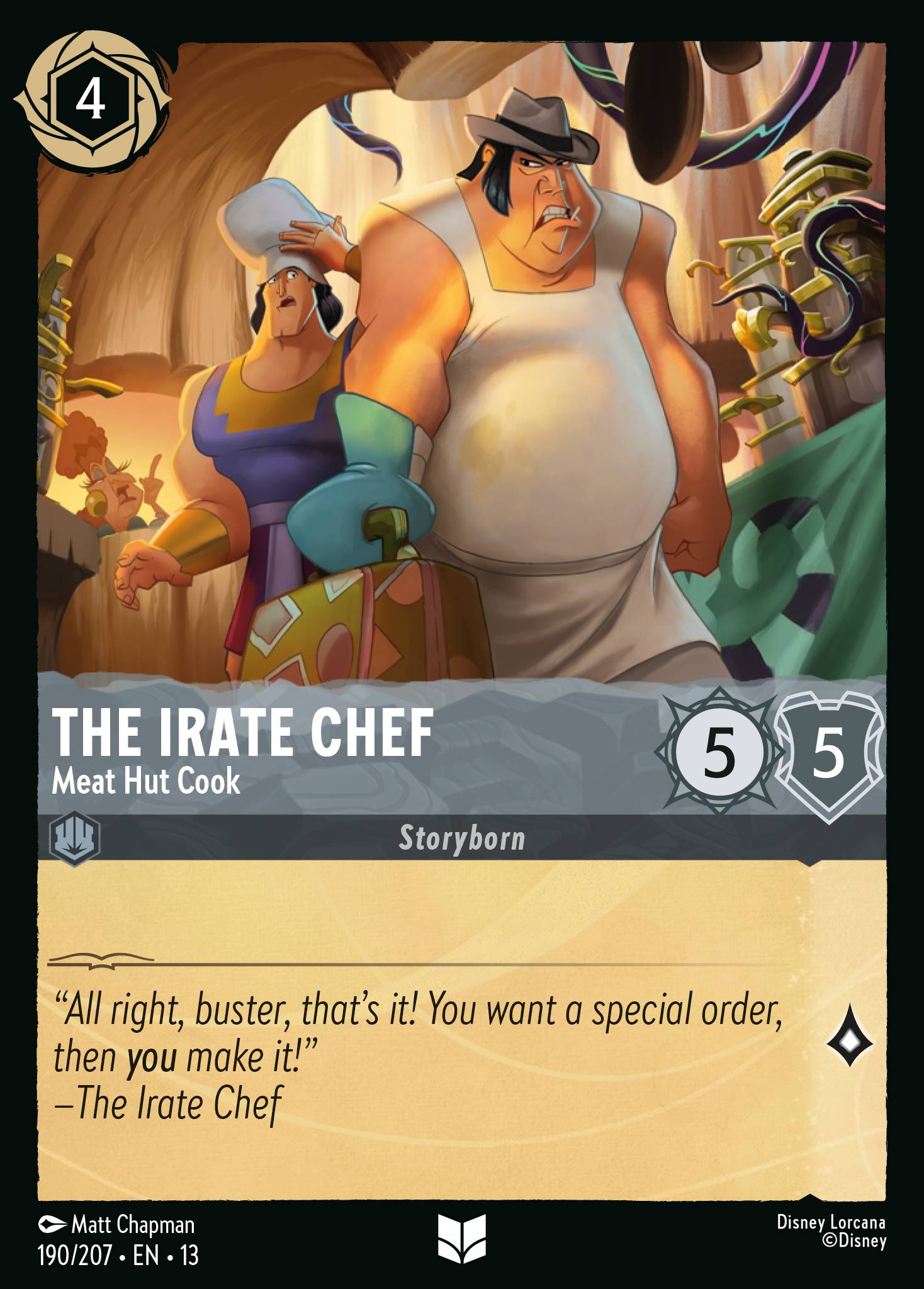 The Irate Chef — Meat Hut Cook Disney Lorcana card