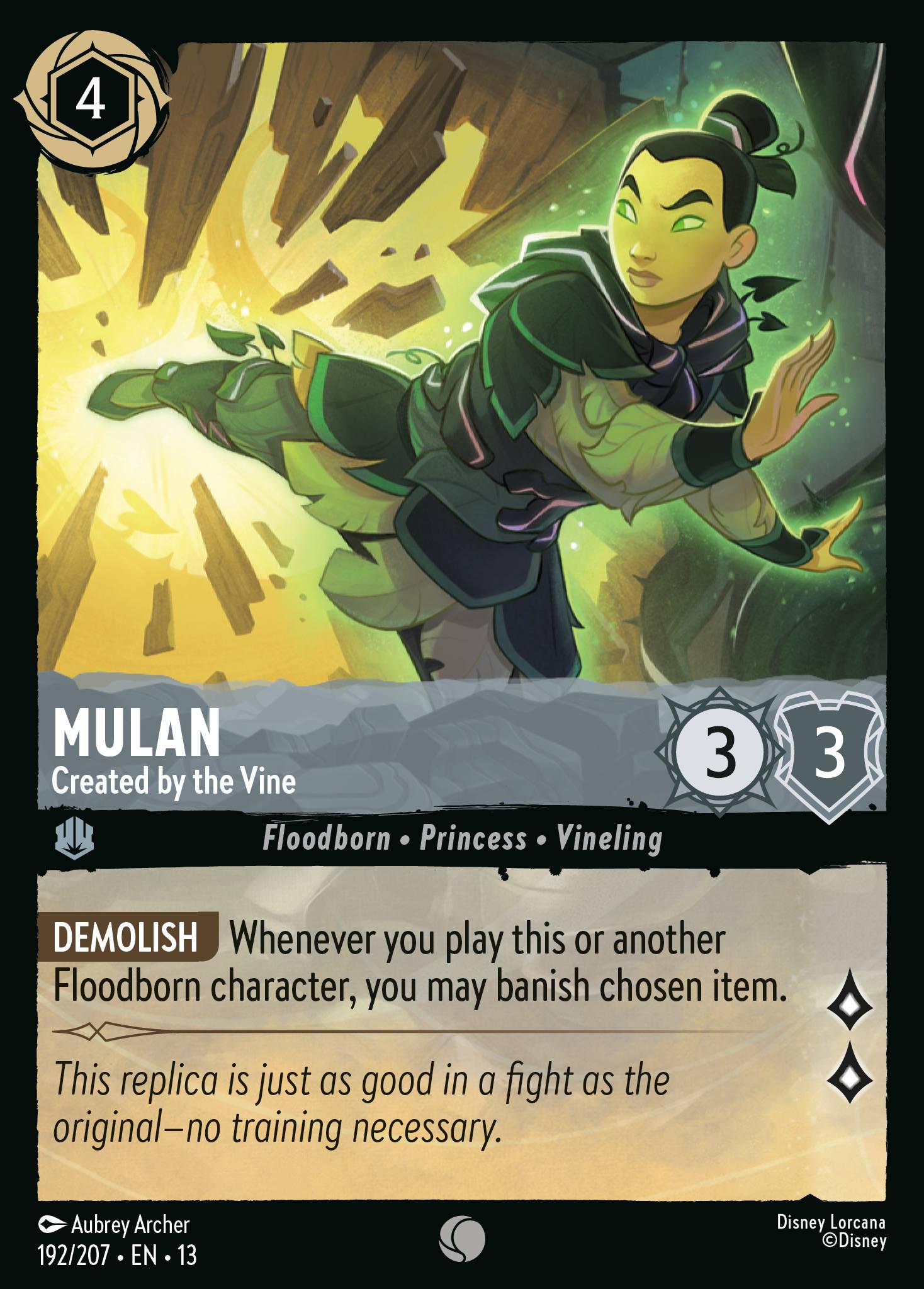 Mulan — Created by the Vine Disney Lorcana card