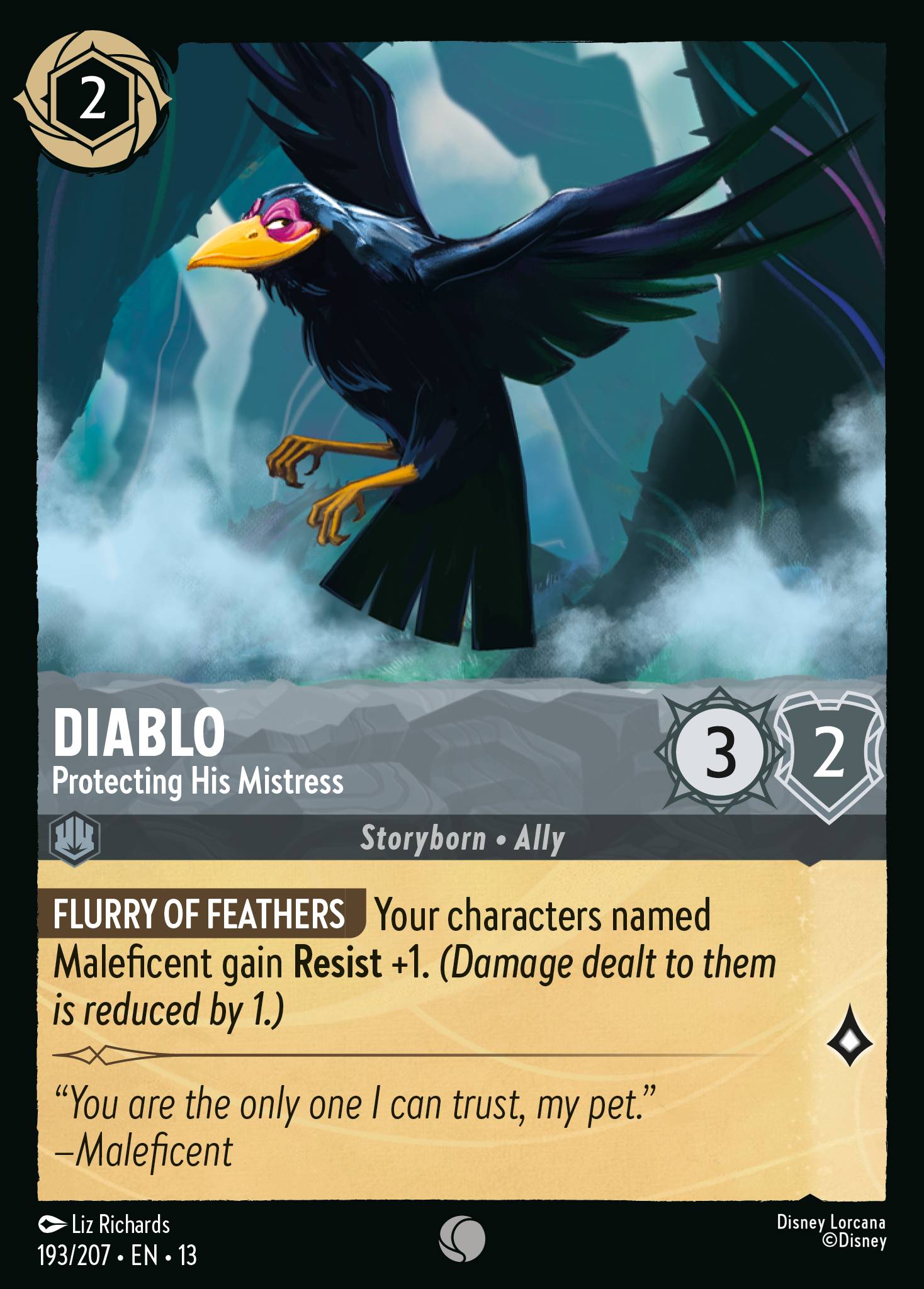 Diablo — Protecting His Mistress Disney Lorcana card