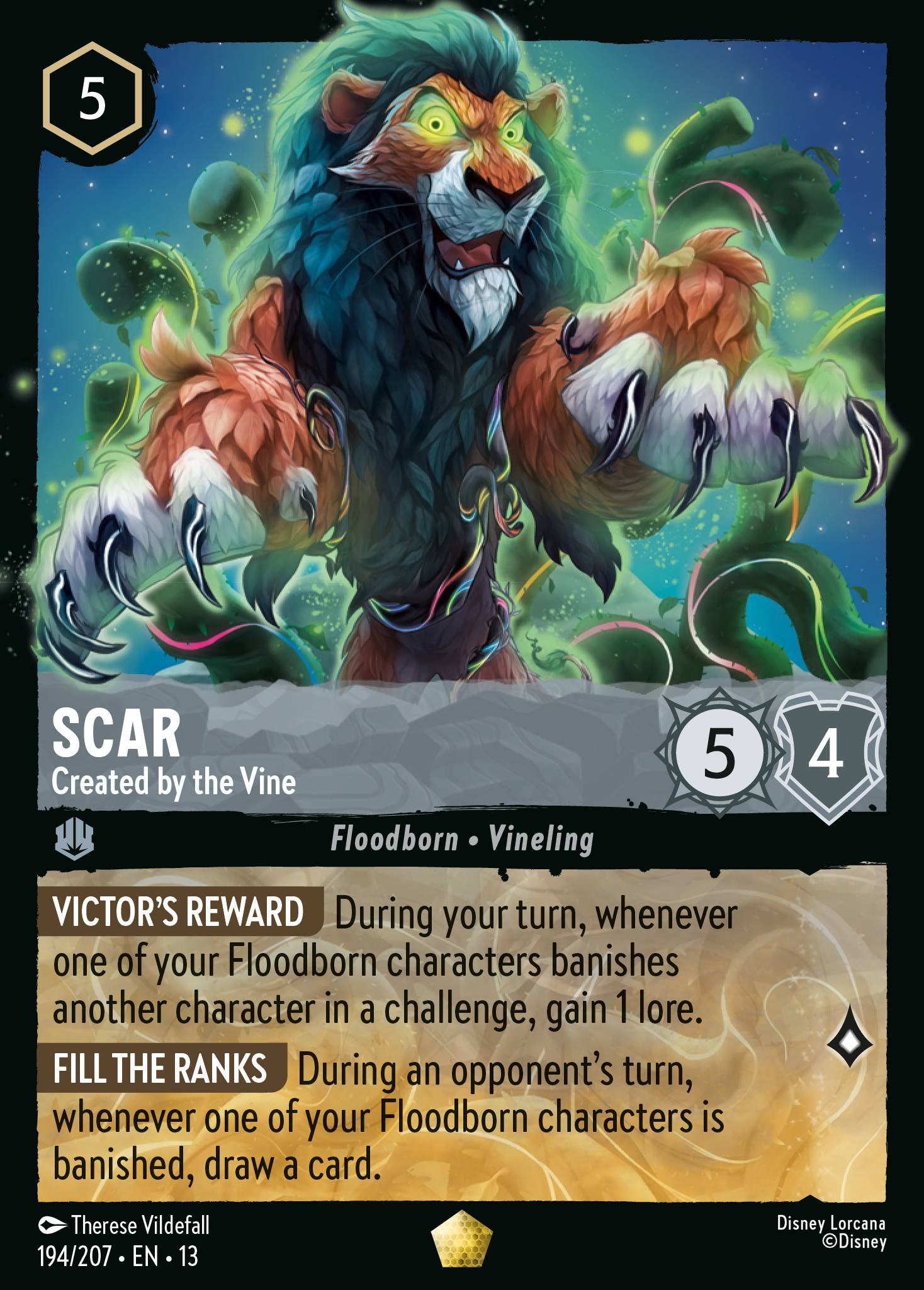 Scar — Created by the Vine Disney Lorcana card