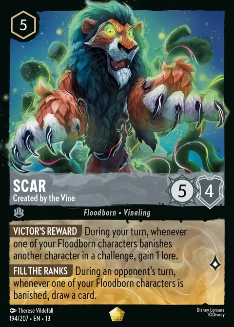 Scar — Created by the Vine Disney Lorcana card