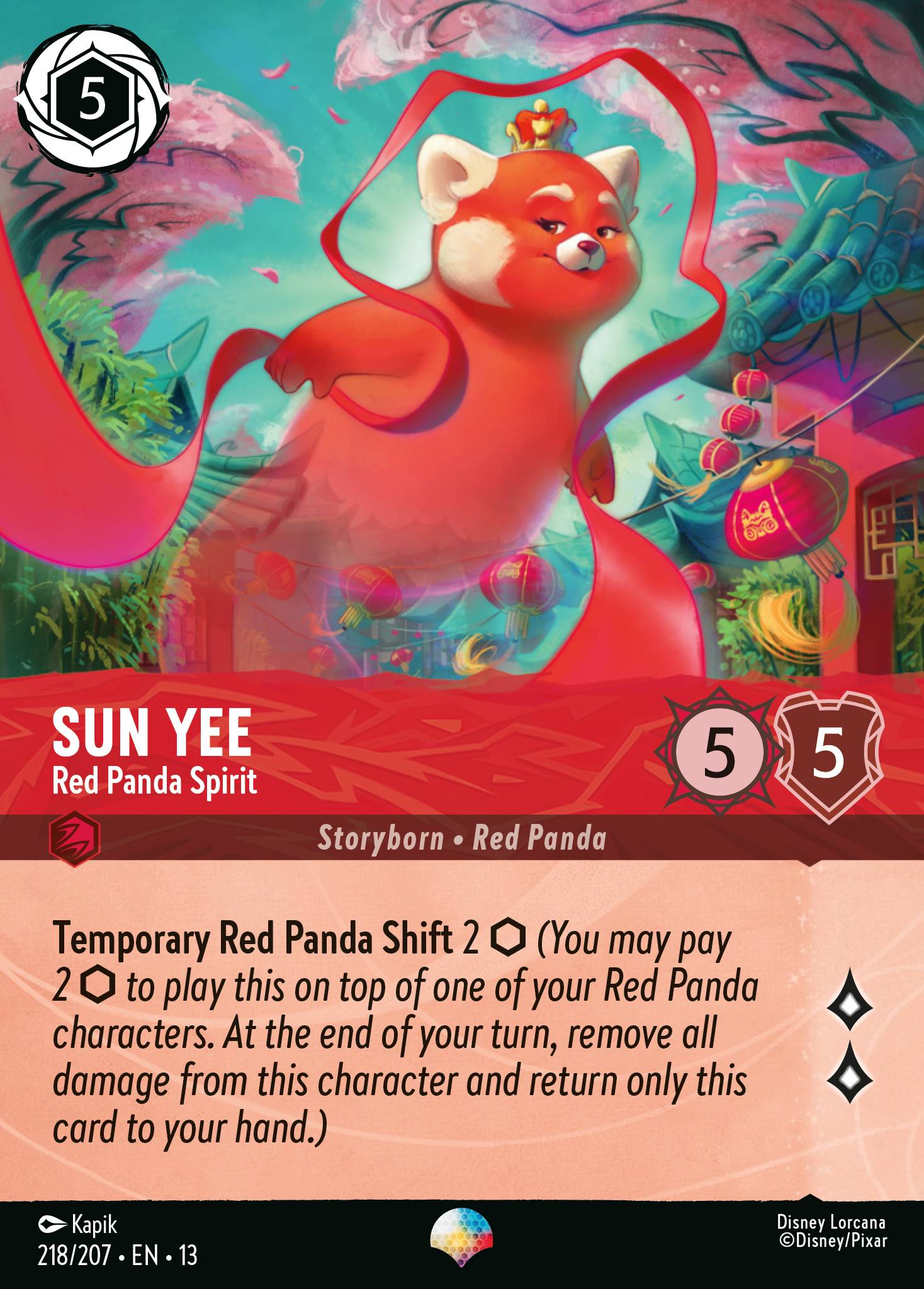 Sun Yee — Red Panda Spirit Disney Lorcana card