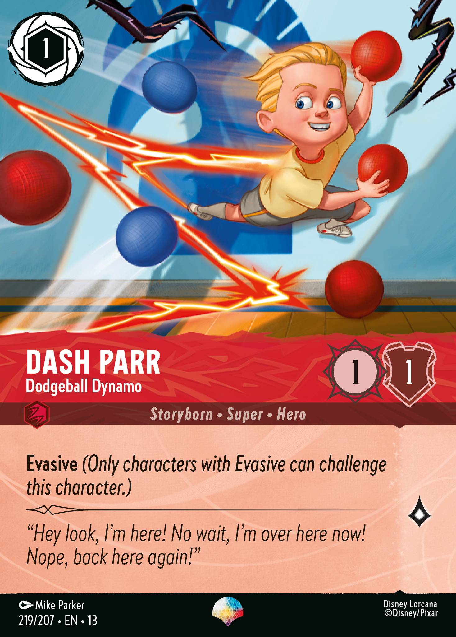 Dash Parr — Dodgeball Dynamo Disney Lorcana card