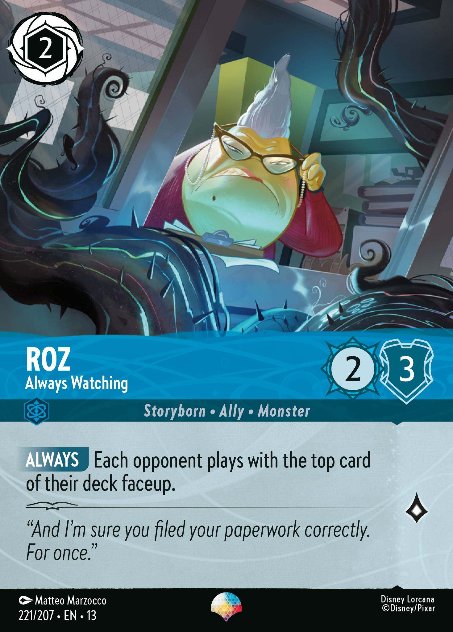 Roz — Always Watching Disney Lorcana card