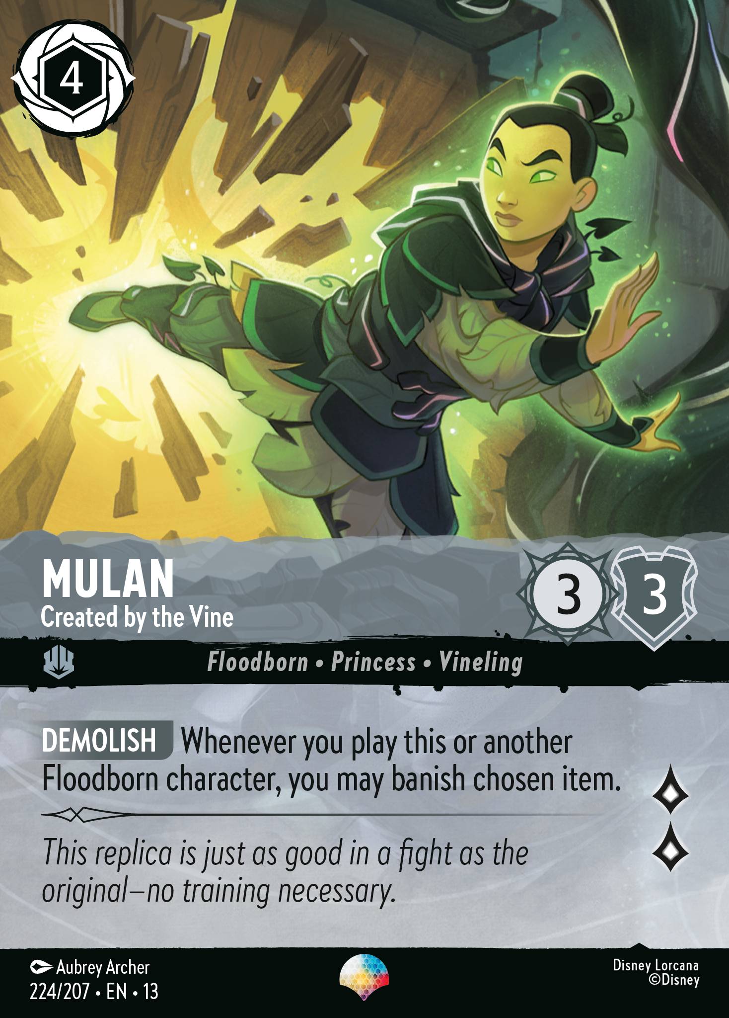 Mulan — Created by the Vine Disney Lorcana card