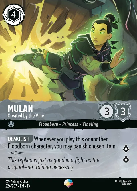 Mulan — Created by the Vine Disney Lorcana card