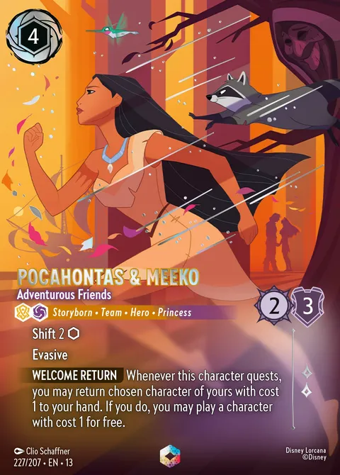 Pocahontas & Meeko — Adventurous Friends Disney Lorcana card