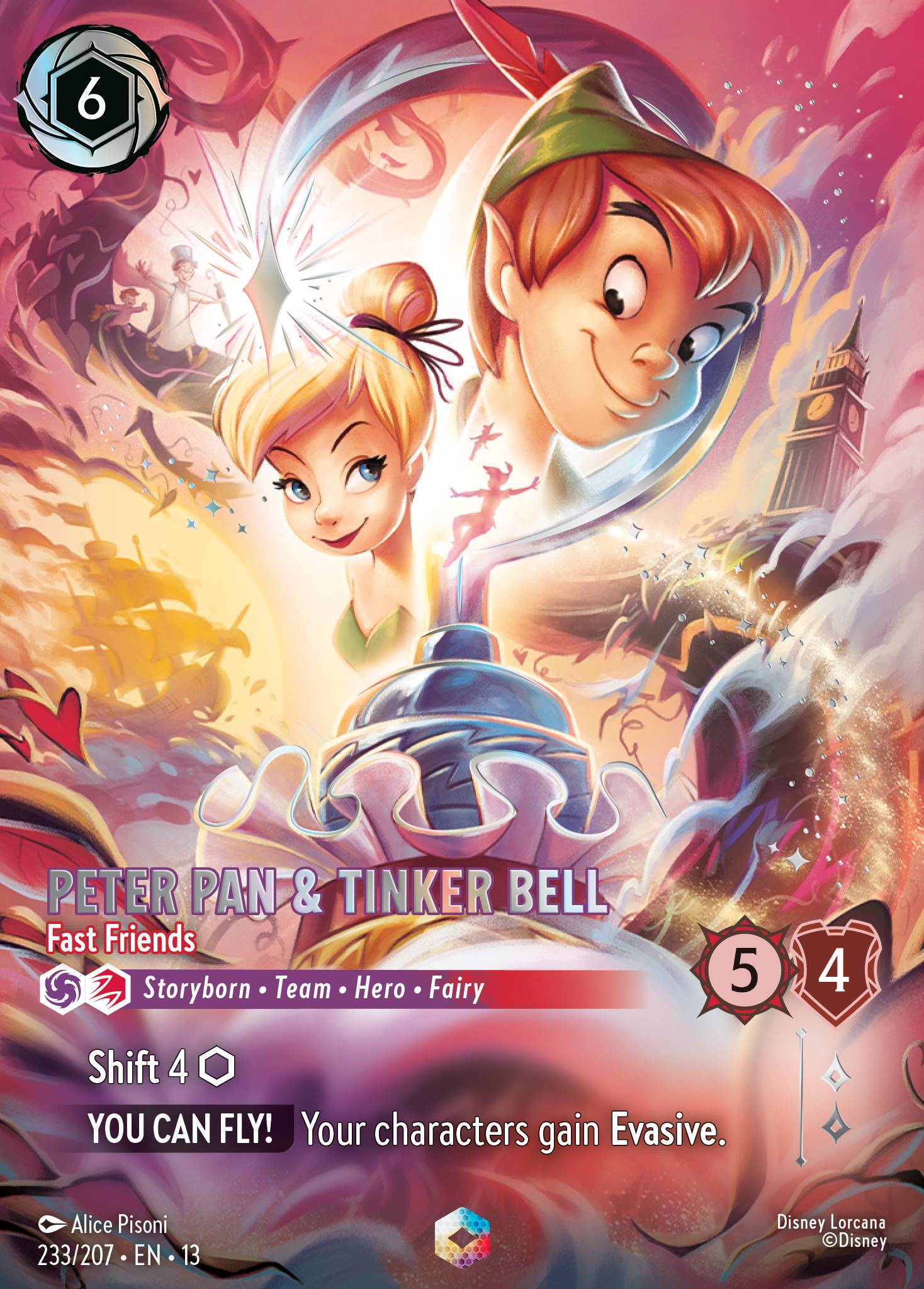 Peter Pan & Tinker Bell — Fast Friends Disney Lorcana card