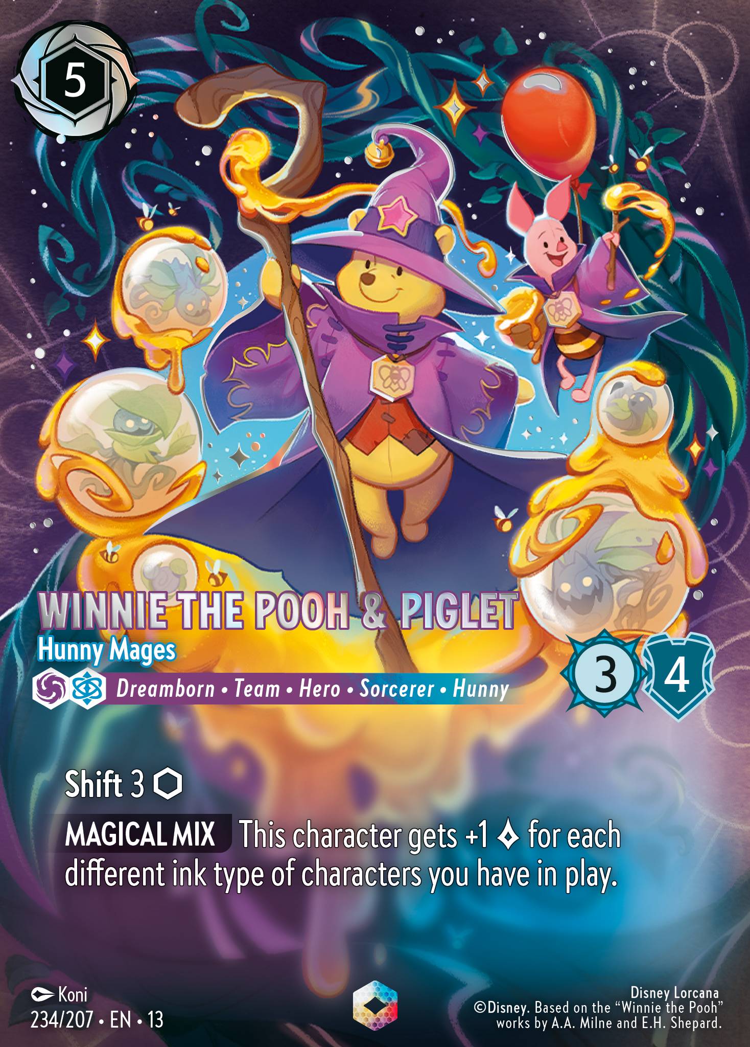 Winnie the Pooh & Piglet — Hunny Mages Disney Lorcana card