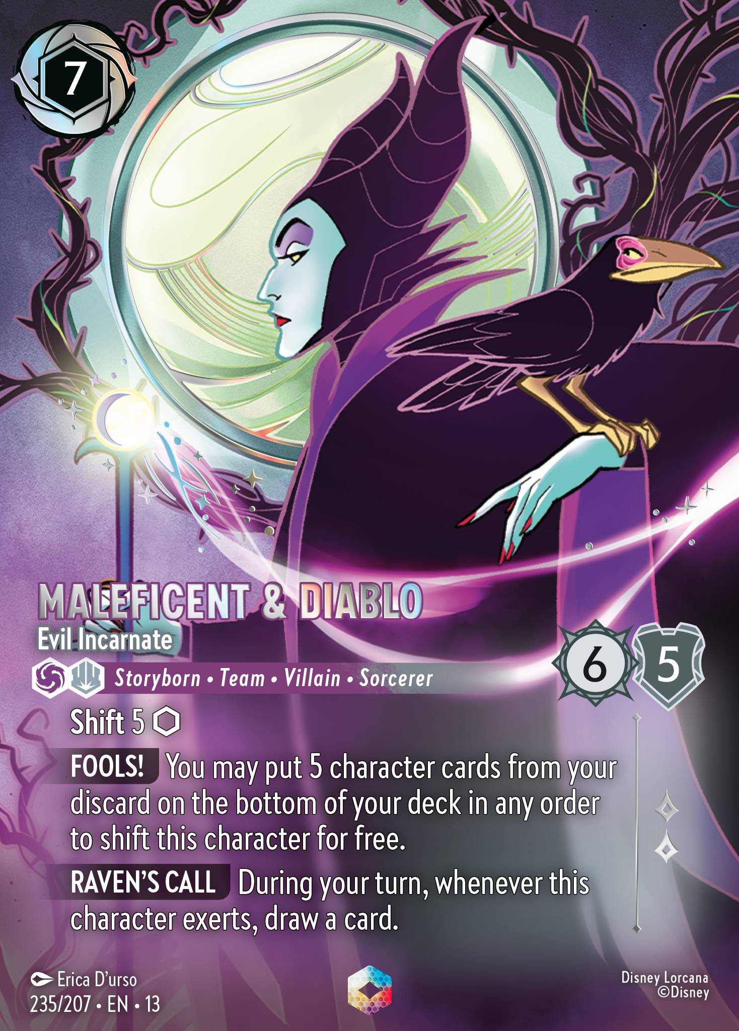 Maleficent & Diablo — Evil Incarnate Disney Lorcana card