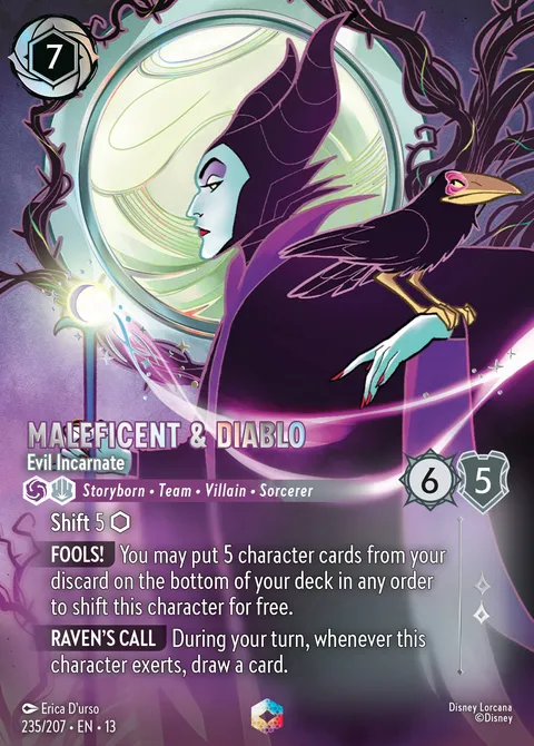 Maleficent & Diablo — Evil Incarnate Disney Lorcana card