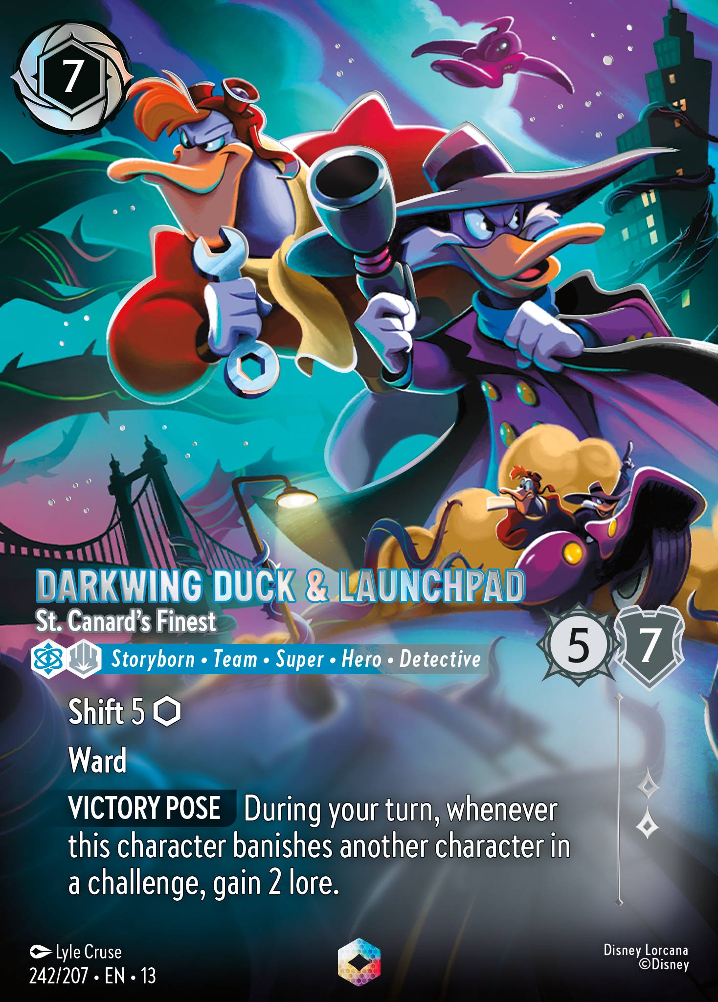 Darkwing Duck & Launchpad — St. Canard's Finest Disney Lorcana card