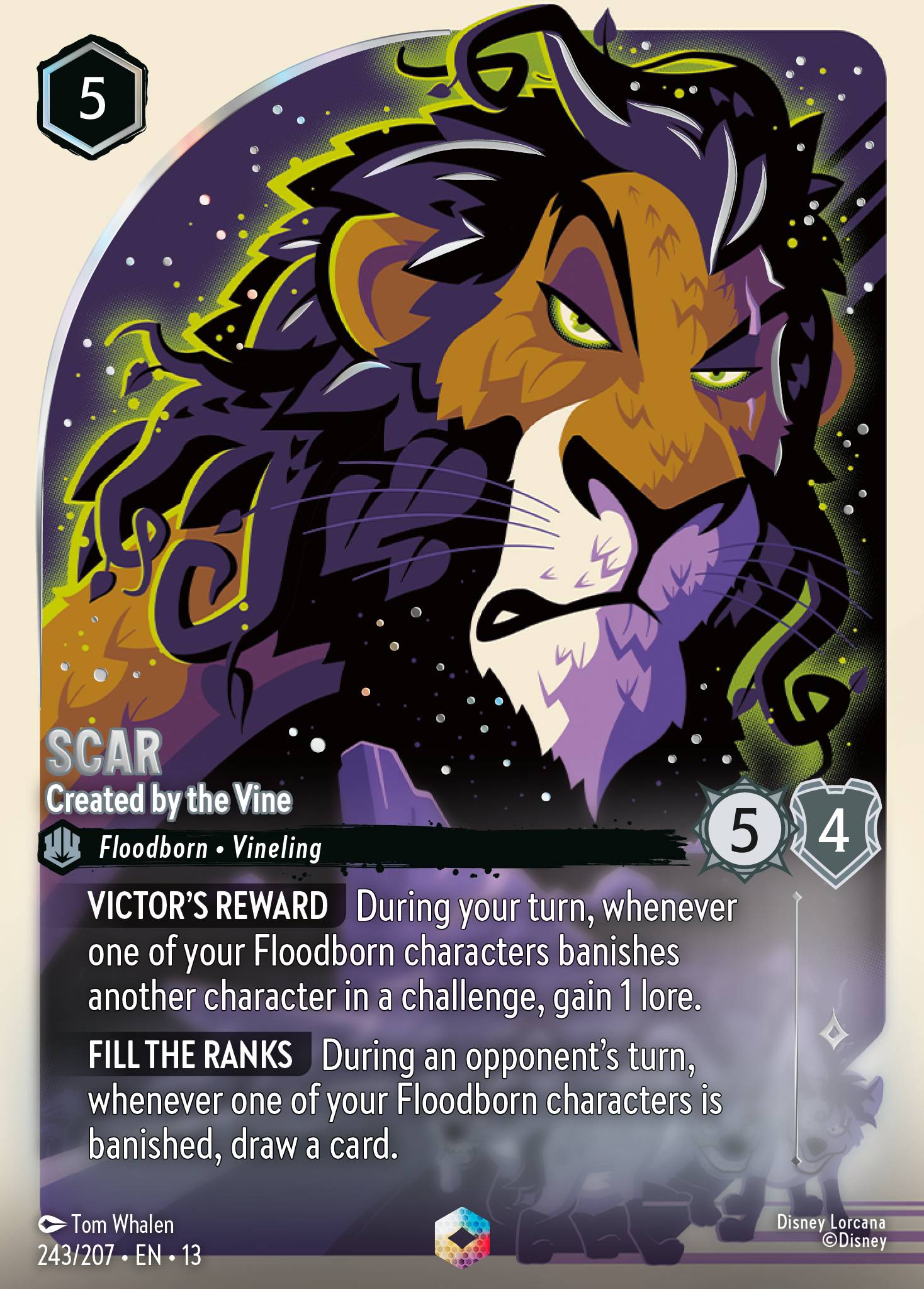 Scar — Created by the Vine Disney Lorcana card