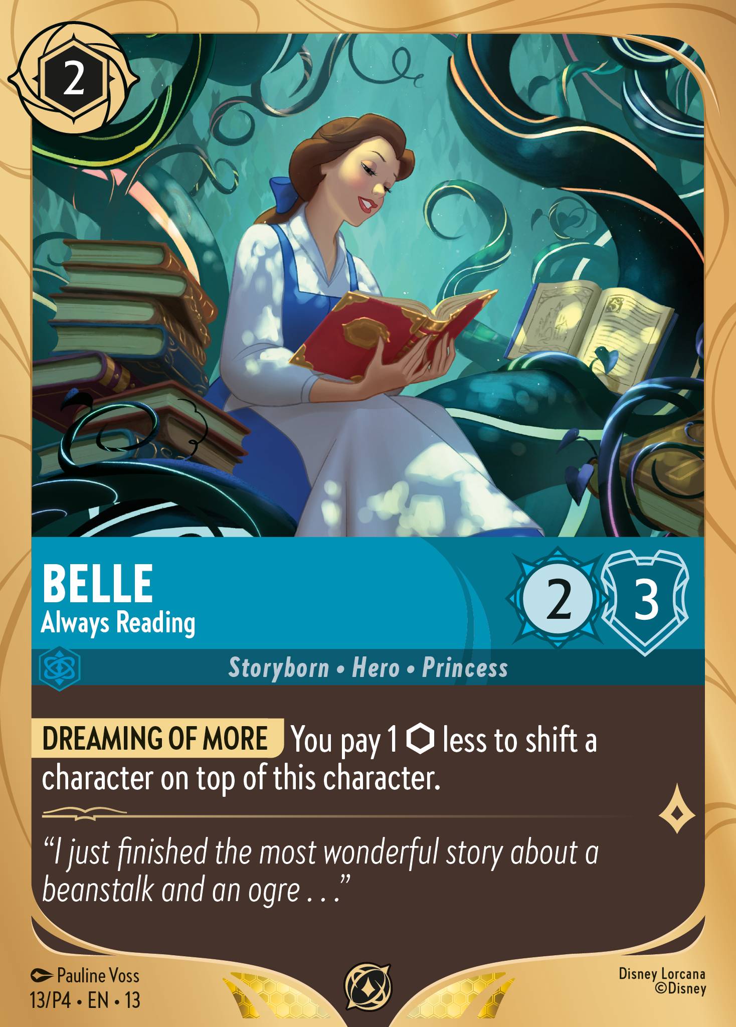 Belle — Always Reading Disney Lorcana card