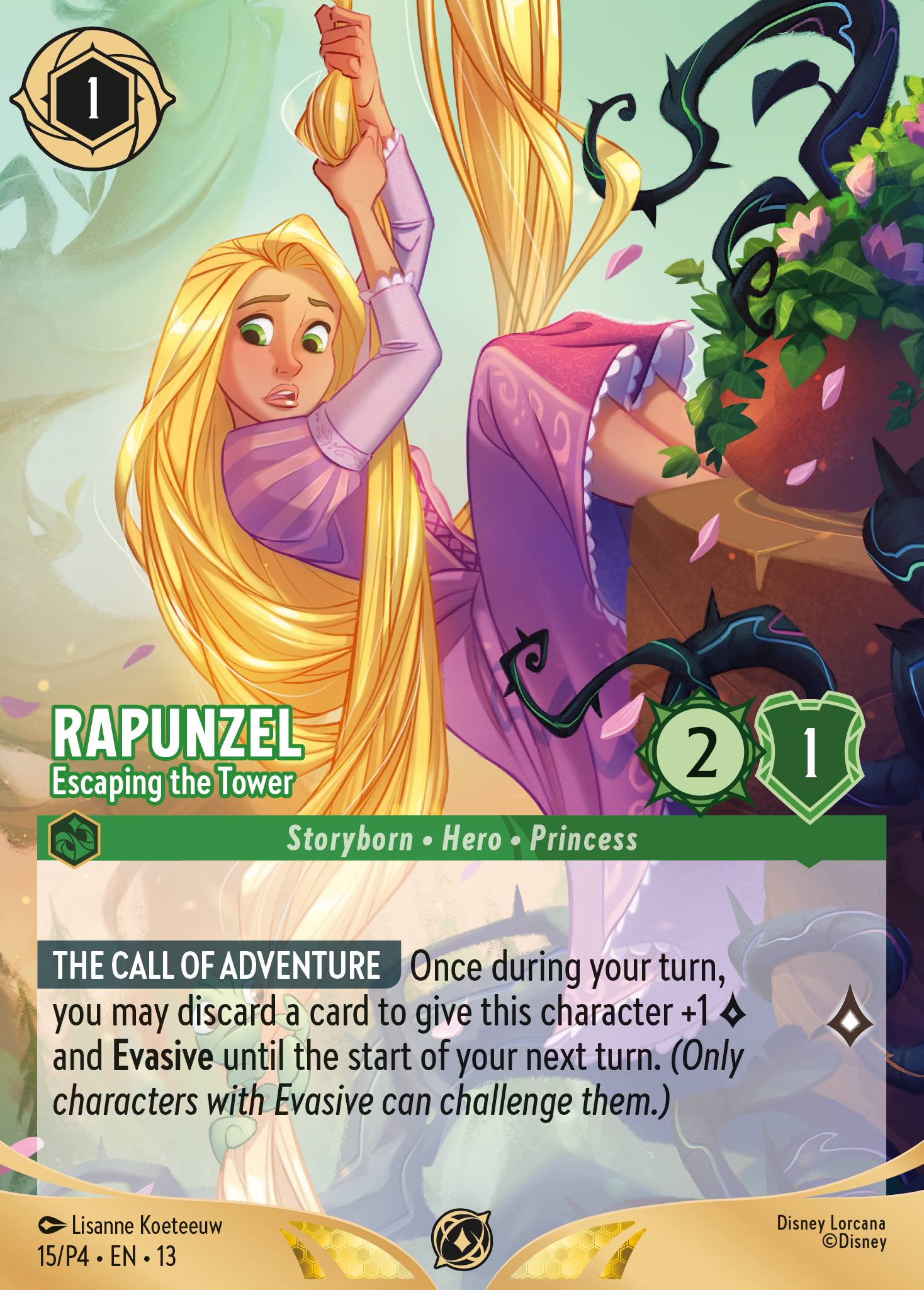 Rapunzel — Escaping the Tower Disney Lorcana card