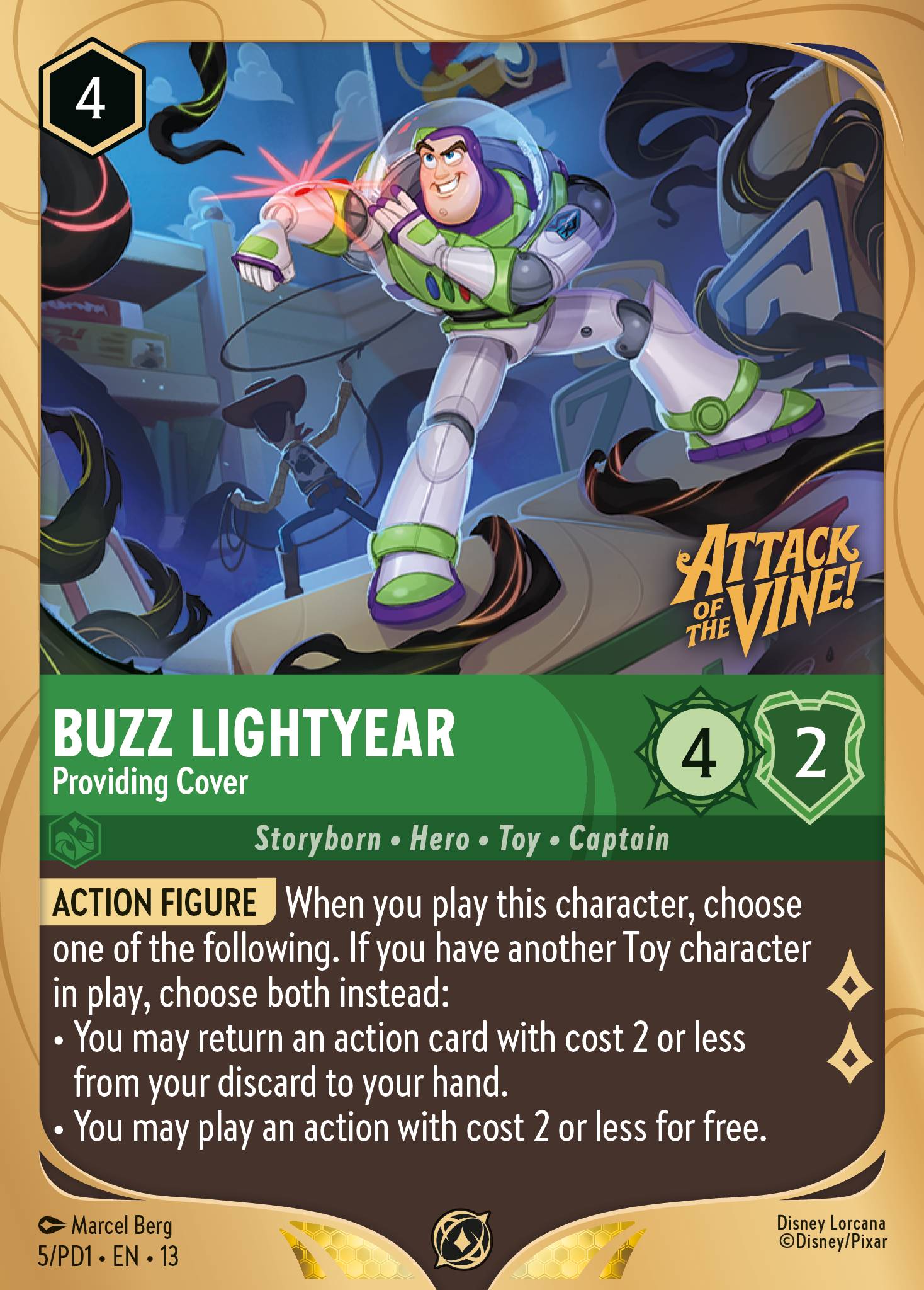 Buzz Lightyear — Providing Cover Disney Lorcana card