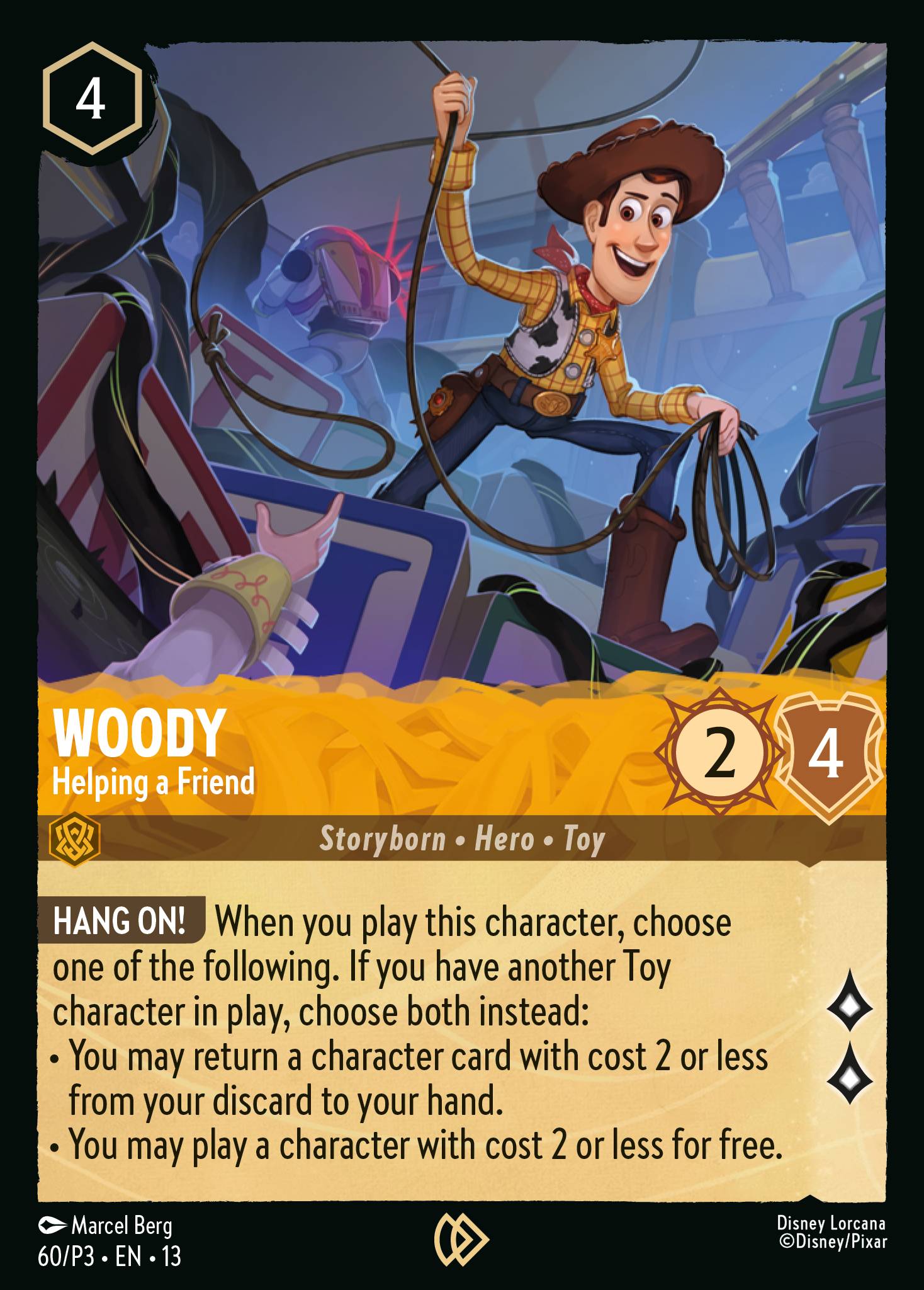 Woody — Helping a Friend Disney Lorcana card