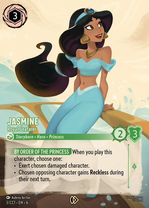 Jasmine — Royal Seafarer Disney Lorcana card