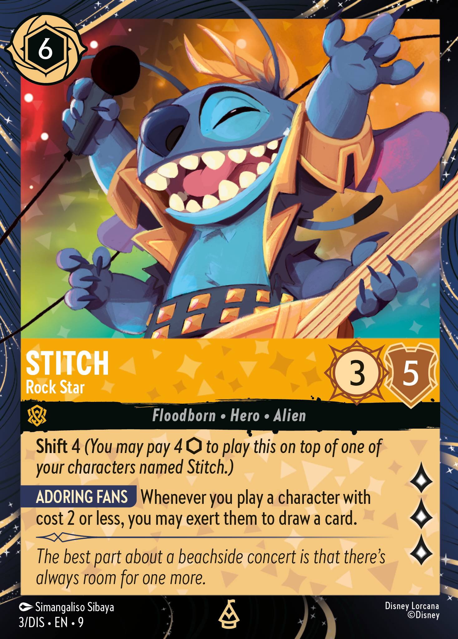 Stitch — Rock Star Disney Lorcana card
