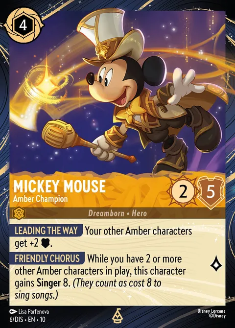 Mickey Mouse — Amber Champion Disney Lorcana card