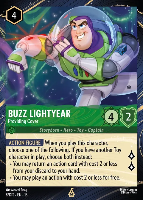 Buzz Lightyear — Providing Cover Disney Lorcana card