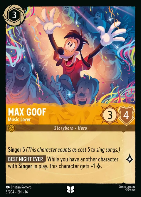 Max Goof — Music Lover Disney Lorcana card