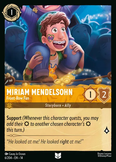 Miriam Mendelsohn — Front-Row Fan Disney Lorcana card