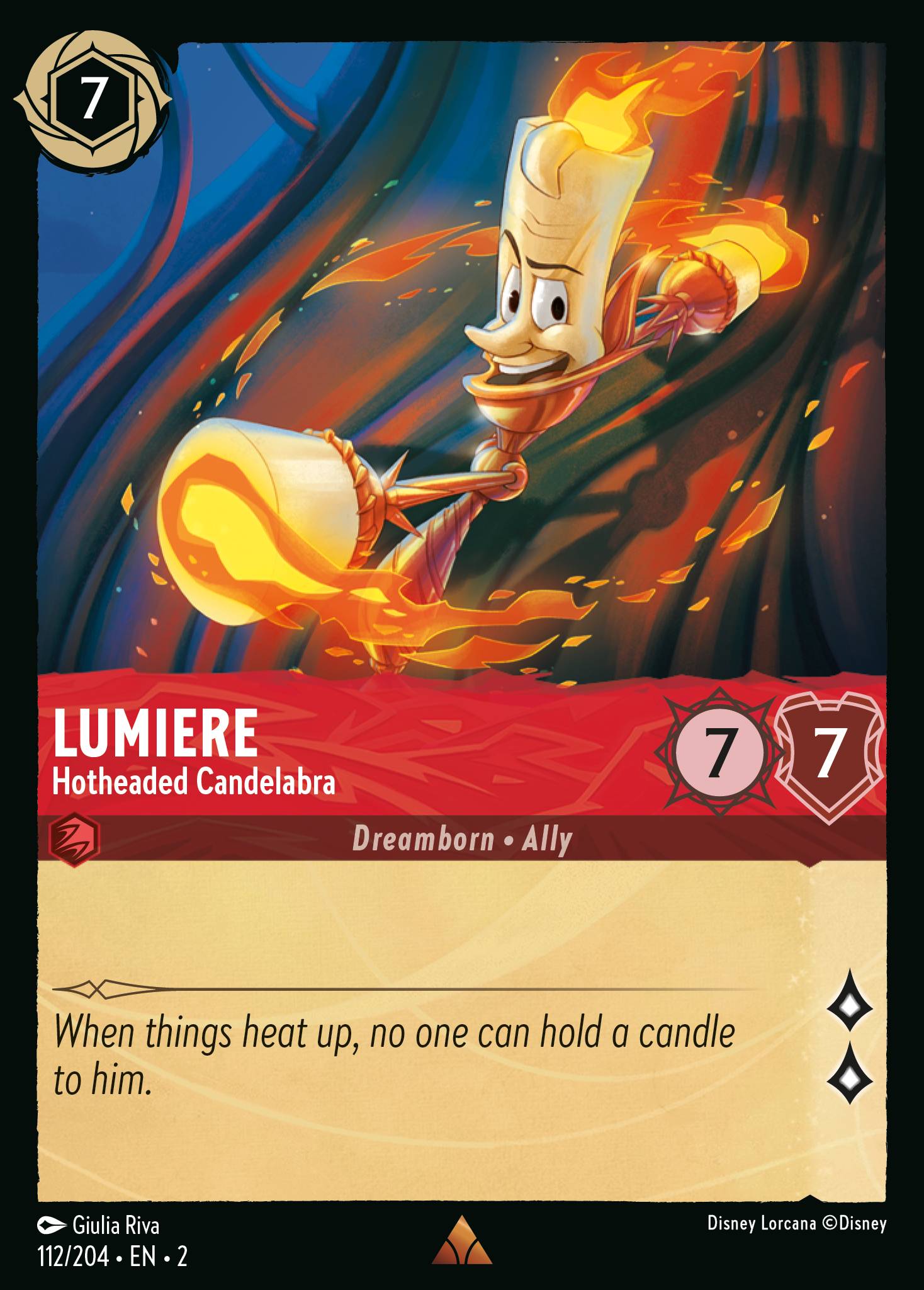 Lumiere — Hotheaded Candelabra Disney Lorcana card