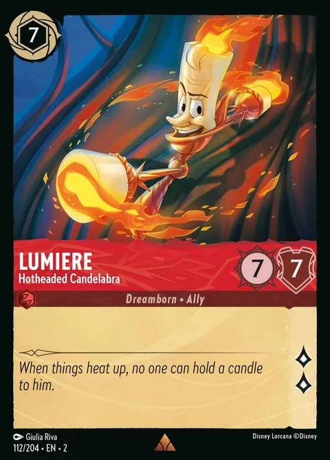 Lumiere — Hotheaded Candelabra Disney Lorcana card