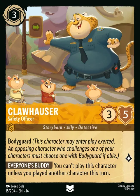 Clawhauser — Safety Officer Disney Lorcana card