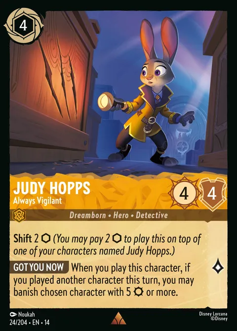 Judy Hopps — Always Vigilant Disney Lorcana card
