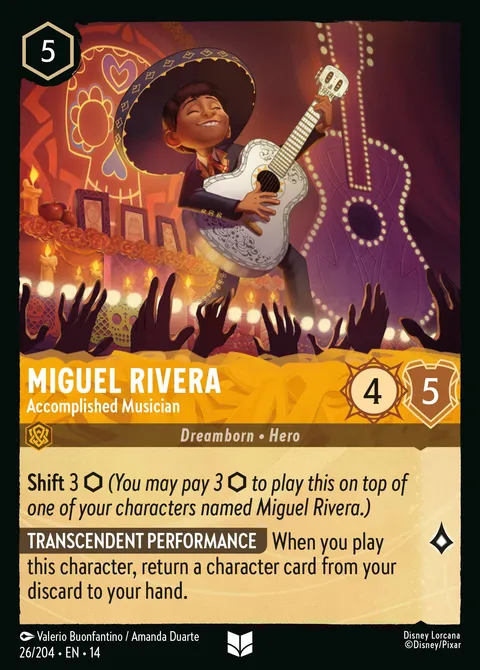Miguel Rivera — Accomplished Musician Disney Lorcana card