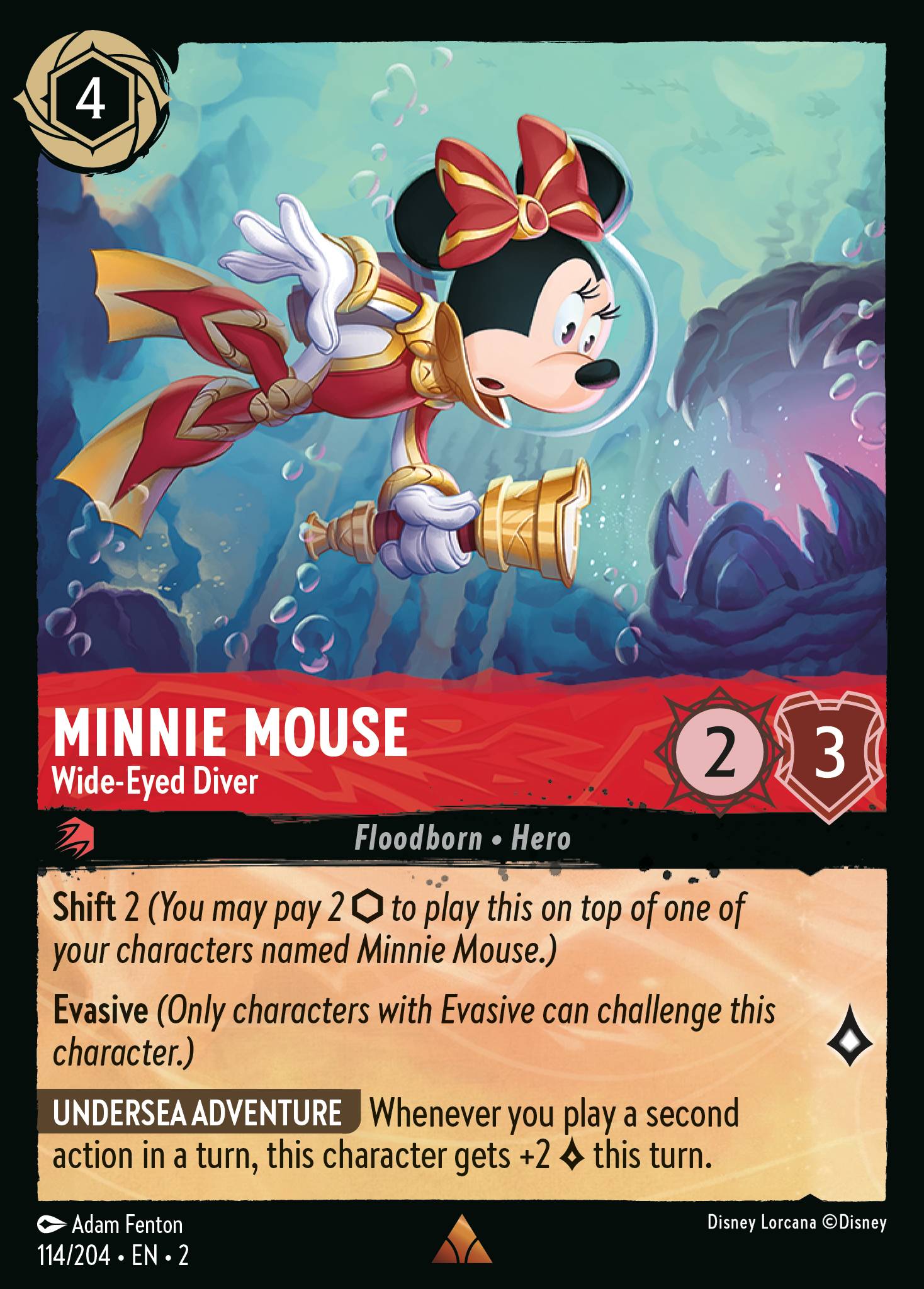 Minnie Mouse — Wide-Eyed Diver Disney Lorcana card