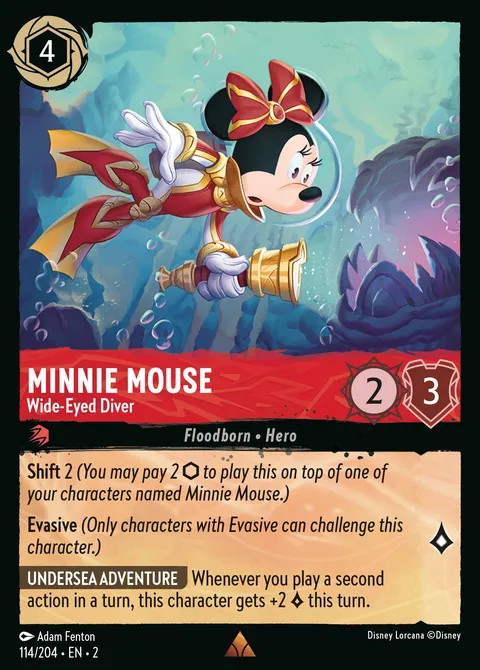 Minnie Mouse — Wide-Eyed Diver Disney Lorcana card
