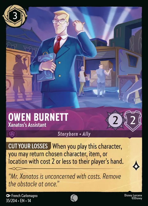 Owen Burnett — Xanatos's Assistant Disney Lorcana card