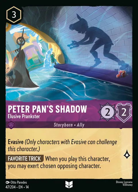 Peter Pan's Shadow — Elusive Prankster Disney Lorcana card