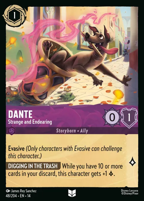 Dante — Strange and Endearing Disney Lorcana card