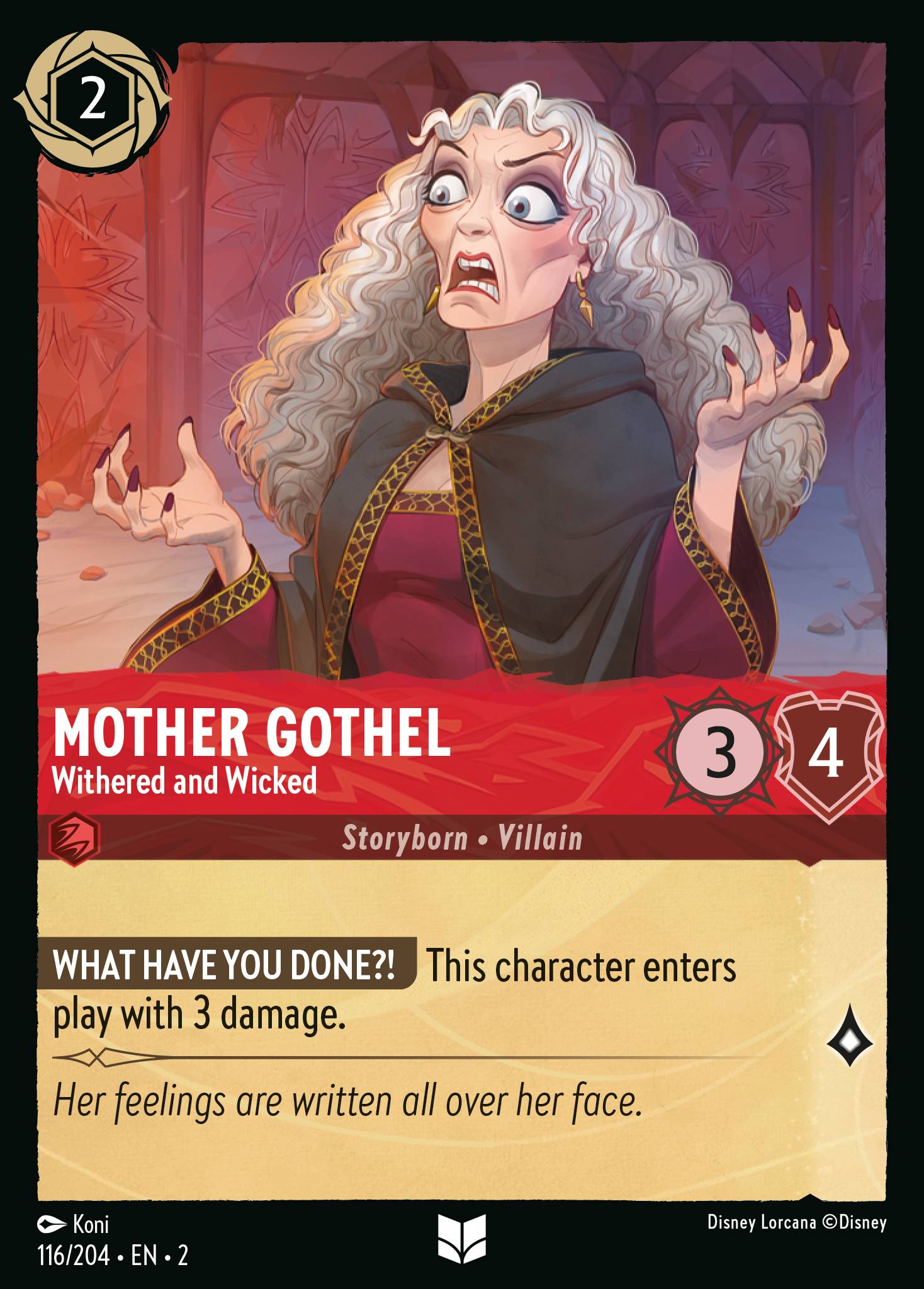 Mother Gothel — Withered and Wicked Disney Lorcana card