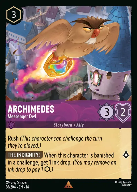 Archimedes — Messenger Owl Disney Lorcana card